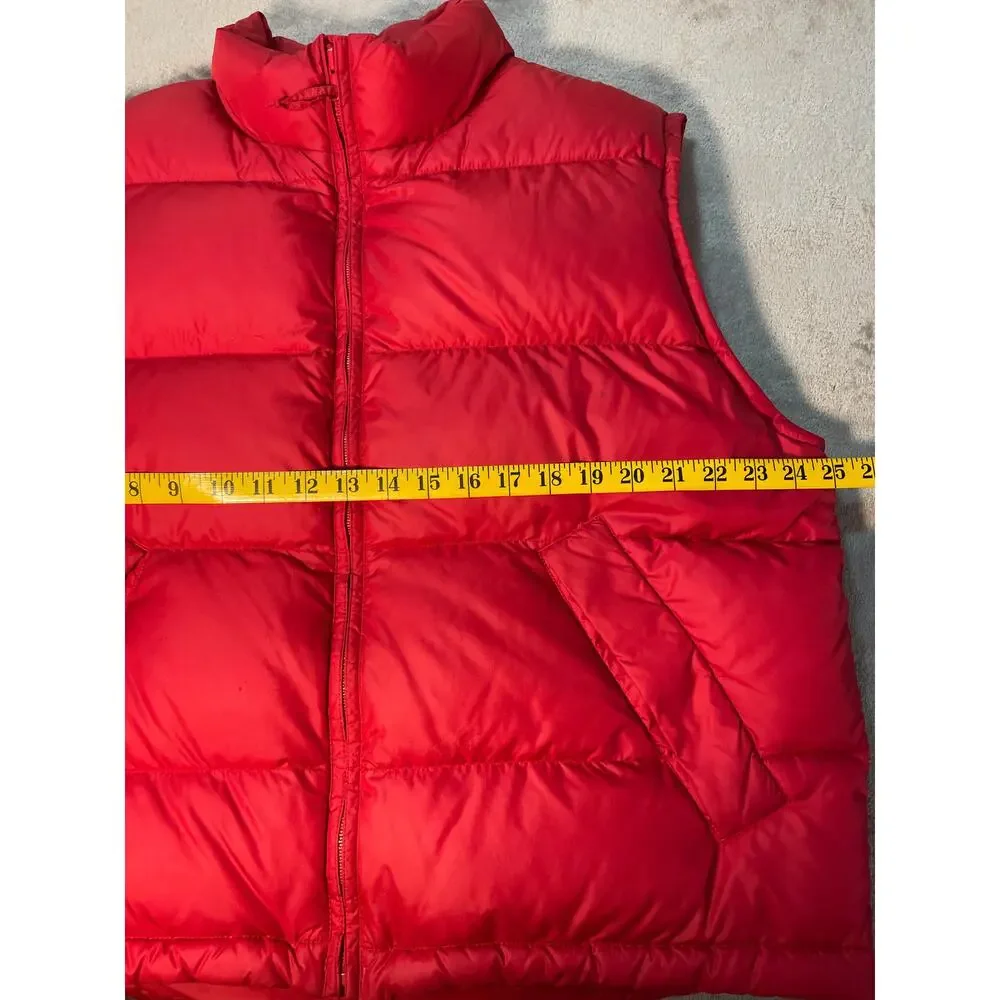 Lands' End Men's Red Puffer Vest - Size Large